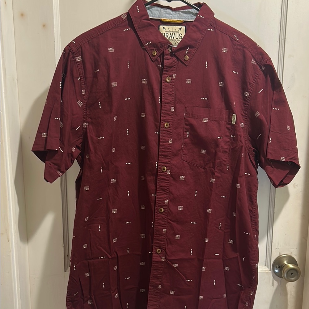 Men's Burgundy Dravus Short Sleeve Shirt